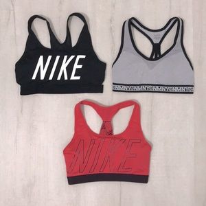 2 Nike and 1 Nicole Miller Sports Bras. Size S.